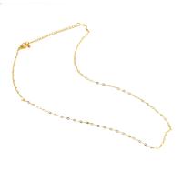 Messingkette Halskette, Messing, vergoldet, unisex, goldfarben, 4x2x1mm, Länge:45 cm, verkauft von PC