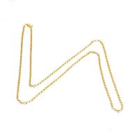 Латунь ожерелье цепь, плакированный настоящим золотом, Мужская, Золотой, 3x3x1mm, длина 45 см, продается PC