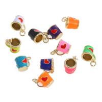 Brass Jewelry Pendants, Cup, enamel, more colors for choice, 11x13x10mm, Sold By PC