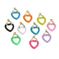 Brass Jewelry Pendants, Heart, enamel, more colors for choice, 22x16x2mm, Sold By PC