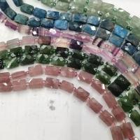 Mixed Gemstone Beads, Natural Stone, Rectangle, DIY & faceted, more colors for choice, 10x7x15mm, 22PCs/Strand, Sold Per 38 cm Strand