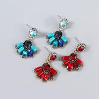 Rhinestone Earring Zinc Alloy with acrylic rhinestone & turquoise fashion jewelry & for woman Sold By Pair