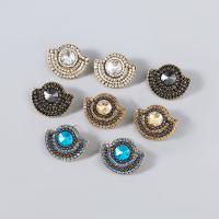 Rhinestone naušnica, Cink Alloy, s Akril vještački dijamant, modni nakit & za žene & s Rhinestone, više boja za izbor, 25x30mm, Prodano By par
