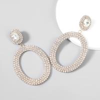 Rhinestone Earring Zinc Alloy fashion jewelry & for woman & with glass rhinestone & with rhinestone Sold By Pair