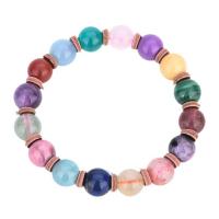 Gemstone Bracelets, for woman, multi-colored, 10mm, Length:Approx 7.6 Inch, Sold By PC