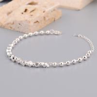 Brass Chain Necklace, silver color plated, for woman, Length:Approx 8.66 Inch, Sold By PC