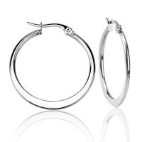 Stainless Steel Hoop Earring & for woman original color Sold By Pair