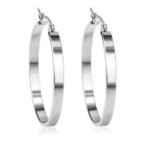 Stainless Steel Hoop Earring, different size for choice & for woman, original color, Sold By Pair
