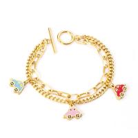 Stainless Steel Jewelry Bracelet gold color plated for woman Length Approx 7.09 Inch Sold By PC