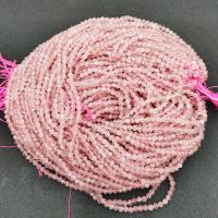 Perline di quarzo rosa naturale, Cerchio, lucido, DIY & sfaccettati, rosa, Venduto per 39 cm filo