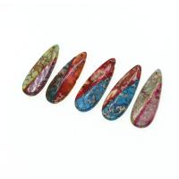 Natural Imperial Jasper Pendants, Impression Jasper, Teardrop, more colors for choice, 16x4x42mm, Sold By PC