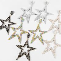Rhinestone Earring Zinc Alloy Star fashion jewelry & for woman & with rhinestone Sold By Pair