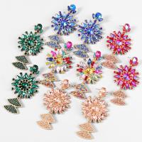 Rhinestone Earring, Tibetan Style, fashion jewelry & for woman & with rhinestone, more colors for choice, 80x41mm, Sold By Pair