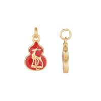 Brass Jewelry Pendants sang gold plated DIY & enamel nickel lead & cadmium free 9.50mm Sold By PC