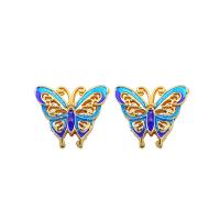 Brass Jewelry Pendants, Butterfly, DIY & enamel, nickel, lead & cadmium free, 18x18x5mm, Sold By PC