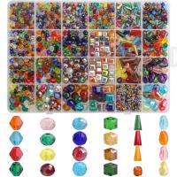 Crystal Beads, with Plastic Box, DIY & mixed, 3-10mm, Sold By Box