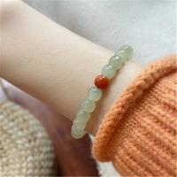 Gemstone Bracelets Hetian Jade with Yunnan Red Agate for woman nickel lead & cadmium free Sold Per Approx 6.3 Inch Strand