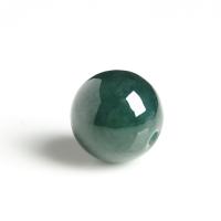 Natural Jadeite Beads, Round, Carved, DIY, green, Sold By PC