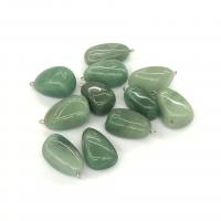 Natural Aventurine Pendants, Green Aventurine, with Iron, Nuggets, polished, green, 17-24mm, Sold By PC
