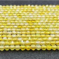 Perle Agate jaune naturelle, Rond, poli, DIY & facettes, Jaune, 3mm, Vendu par 38 cm brin