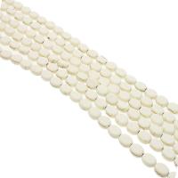 Howlite Beads Flat Oval polished DIY white Sold Per 38 cm Strand
