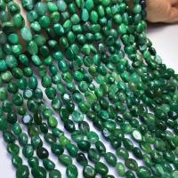 Perles bijoux en pierres gemmes, Pierre de jaspe, Irrégulière, DIY, vert, 8mm, Vendu par 38 cm brin