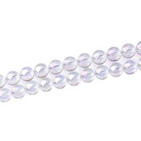Perles de Quartz clair naturel, Rond, Placage, DIY, transparent, Vendu par 38 cm brin