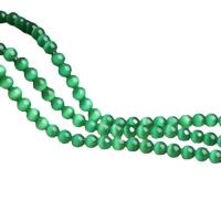 Cats Eye Jewelry Beads, Round, DIY, green, Sold Per 38 cm Strand
