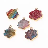 Natural Imperial Jasper Pendants, Brass, with Impression Jasper, Cloud, more colors for choice, 25x24x4mm, Sold By PC