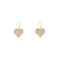 Cubic Zirconia Micro Pave Brass Earring with ABS Plastic Pearl real gold plated fashion jewelry & for woman & with cubic zirconia golden Sold By Pair