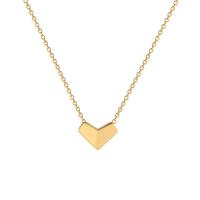 Titan stål halsband, Hjärta, guldfärg pläterade, mode smycken, gyllene, Längd 39 cm, Säljs av PC