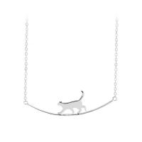 Tibetan Style Jewelry Necklace, Cat, plated, fashion jewelry, more colors for choice, Length:44.8 cm, Sold By PC