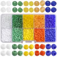 Frosted Glass Seed Beads, with Plastic Box, DIY & different styles for choice & matte, 3mm, 129x66x12mm, Hole:Approx 1.2mm, Sold By Box