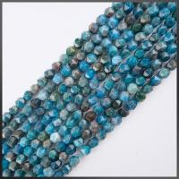 Apatites Beads, Round, polished, Star Cut Faceted & DIY, blue, 8mm, Sold Per 38 cm Strand