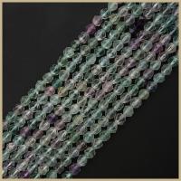 Fluorit Beads, Runde, poleret, Star Cut Faceted & du kan DIY, blandede farver, 8mm, Solgt Per 38 cm Strand