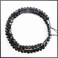 Natürliche Streifen Achat Perlen, Würfel, poliert, DIY & facettierte, schwarz, verkauft per ca. 38 cm Strang