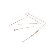 Brass Eyepin, rose gold color, lead & nickel free, 50x0.90mm, Sold By G