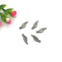Stainless Steel Pendants, Wing Shape, plated, silver color, 6x19.50mm, Sold By PC