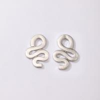 Tibetan Style Stud Earring, Snake, Unisex, silver color, 30x54mm, Sold By Pair
