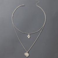 Tibetan Style Necklace, Unisex & Halloween Jewelry Gift & enamel, silver color, Length:49.2 cm, Sold By PC