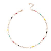 Бисер ожерелье, цинковый сплав, с Seedbead, Мужская, разноцветный, длина:49.3 см, продается PC