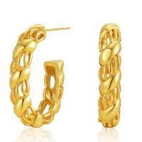 Brass Stud Earring, 18K gold plated, fashion jewelry & for woman, golden, 28x3mm, Sold By Pair
