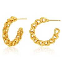 Brass Stud Earring, 18K gold plated, fashion jewelry & for woman, golden, 29x4mm, Sold By Pair