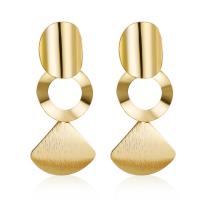 Boucles d'oreilles pendantes en laiton, Plaqué or 18K, bijoux de mode & pour femme, doré, 68x30mm, Vendu par paire