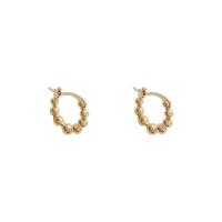 Messing Huggie Hoop Earring, echt goud verguld, mode sieraden & voor vrouw, 19x16mm, Verkocht door pair