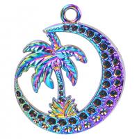 Tibetan Style Pendants, colorful plated, fashion jewelry, multi-colored, 31x37mm, Length:50 cm, Sold By PC