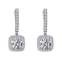 Cubic Zirconia Micro Pave Brass Earring micro pave cubic zirconia & for woman original color 27mm Sold By Pair