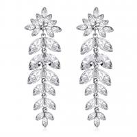 Rhinestone Earring Zinc Alloy with acrylic rhinestone plated for woman & with rhinestone nickel lead & cadmium free Sold By Pair