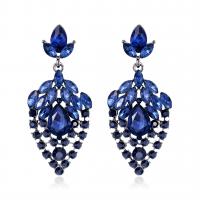 Rhinestone Earring Zinc Alloy with Glass Rhinestone plated for woman & with rhinestone nickel lead & cadmium free Sold By Pair