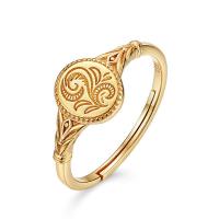 Sterling Silver Jewelry Finger Ring, 925 sterline d'argento, placcato, Regolabile & per la donna, dorato, 8.70mm, Venduto da PC